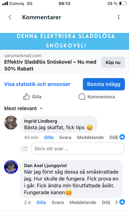 Sladdlös Elektrisk Snöskovel