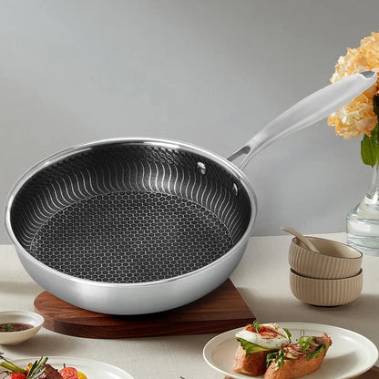 Premium Hybridpannan – stekpanna rostfritt & non-stick i ett
