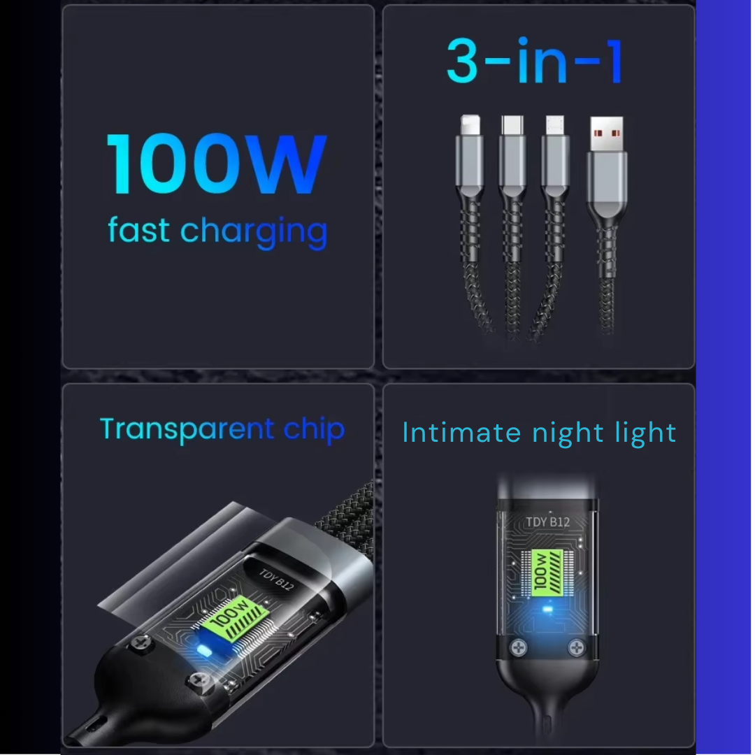 PowerMax 3-in-1 -pikalaturi 100 W kannettava litteä kannettava tietokone