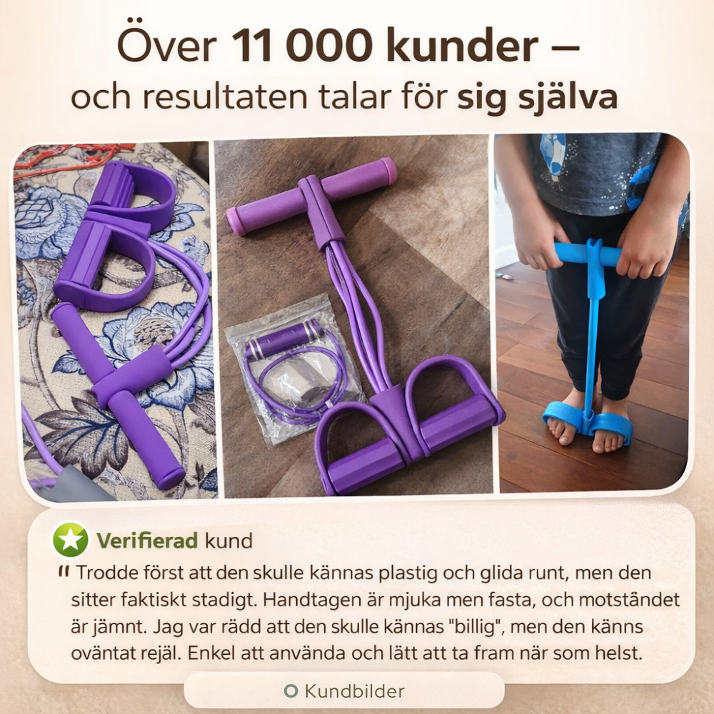 Multifunktionellt träningsband med fotloop för effektiv helkroppsträning