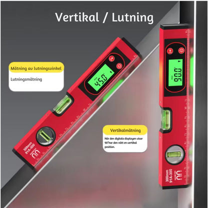 Smart Digital Nivålinjal med Magnetisk Bas och LCD-Display