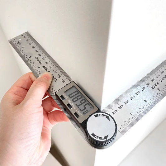 Digital Vinkelmätare & Linjal med LCD-display 360°
