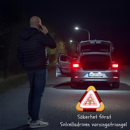 Led varningssignal, med solcell & uppladdningsbart batteri