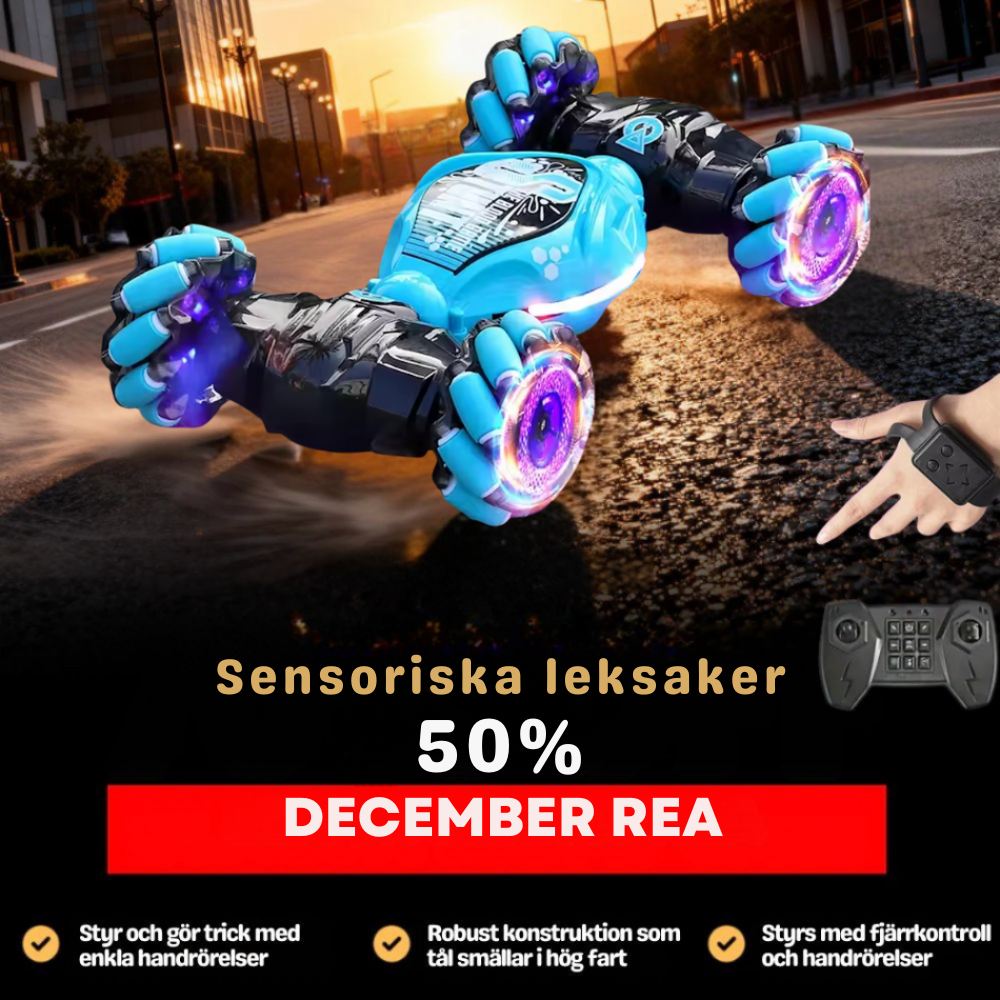 StormRacer DualControl – Stuntbil styrd med handen + fjärrkontroll