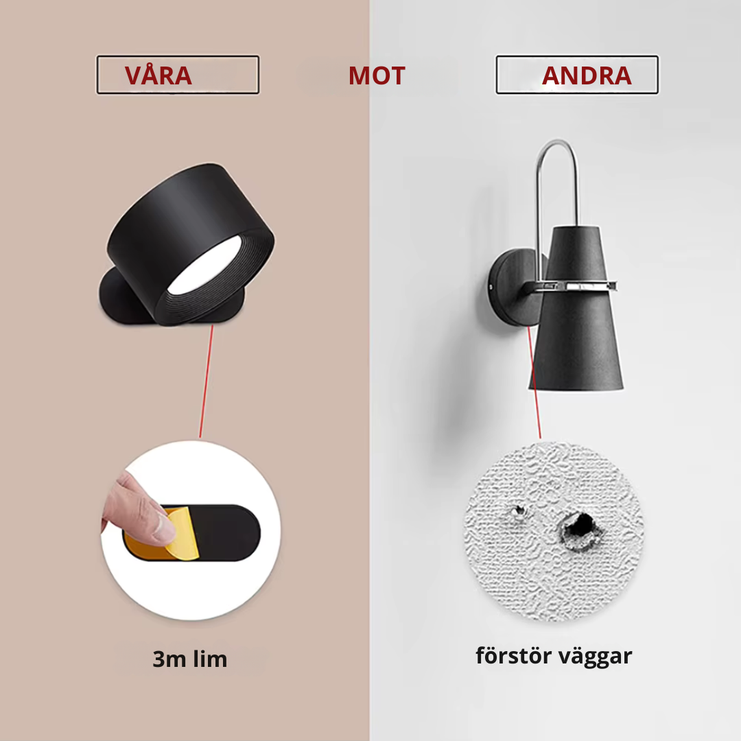 Nordic Light - Moderne trådløs og oppladbar vegglampe