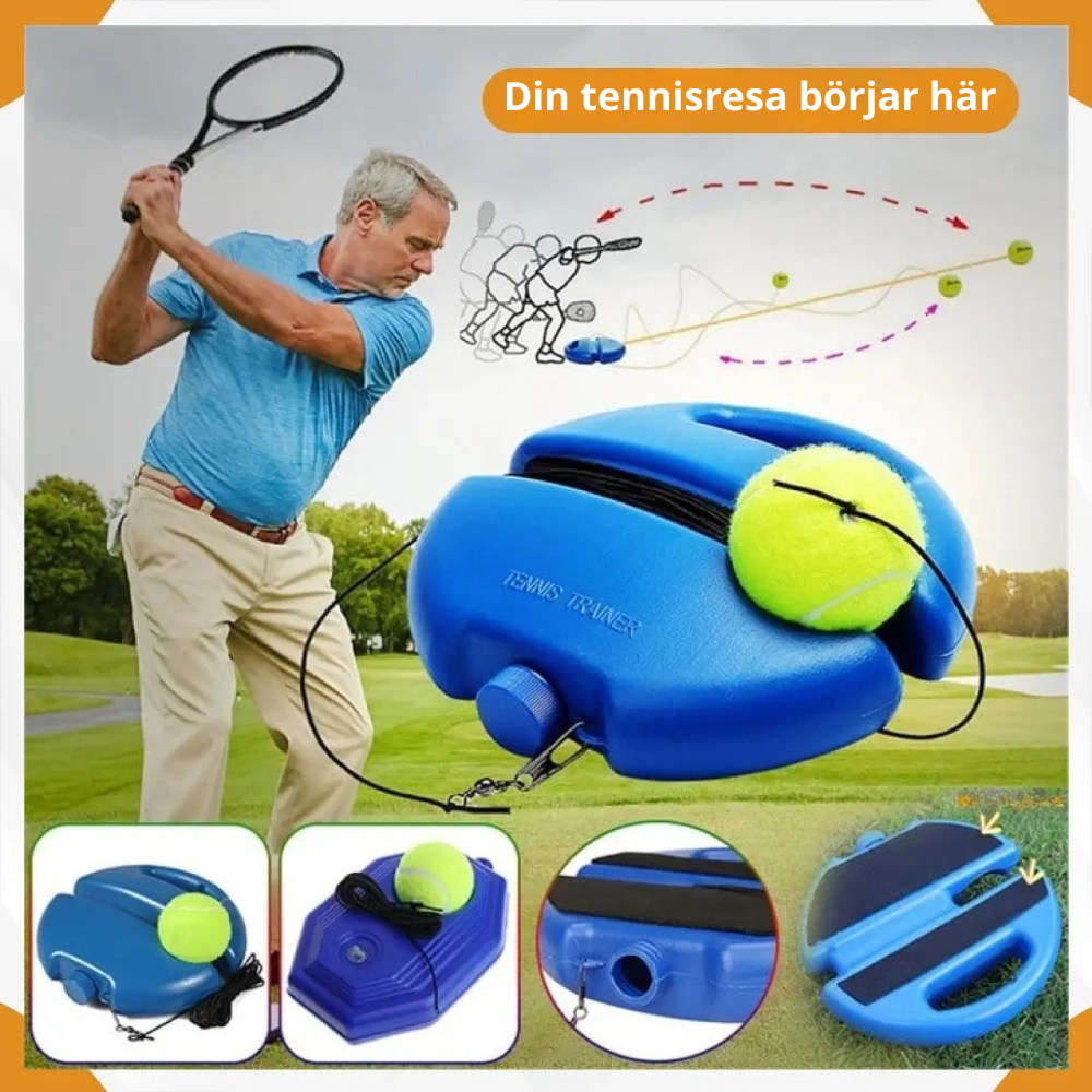 Bærbar tennistræner med reboundbold
