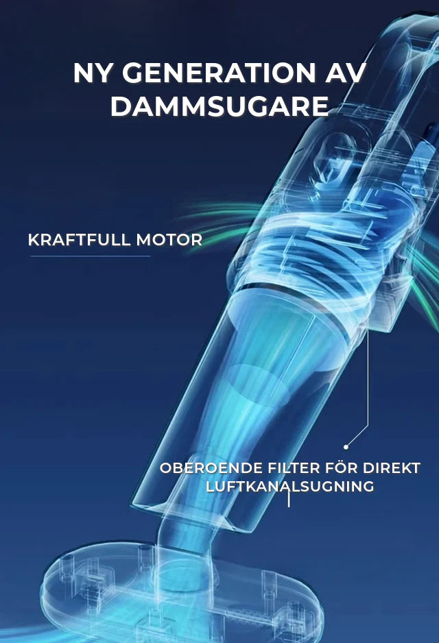 Trådløs 3-i-1 støvsuger – Suging, Mopp & Steriliser med UV