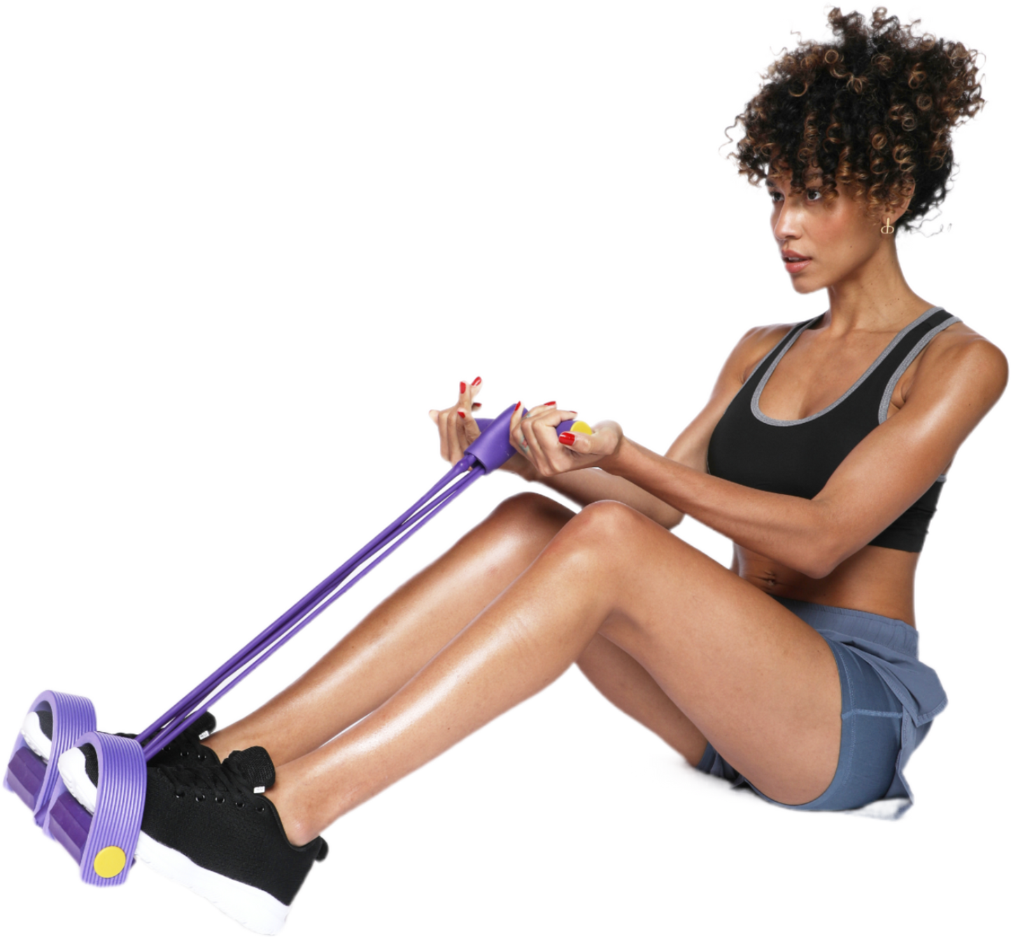 Multifunktionellt träningsband med fotloop för effektiv helkroppsträning