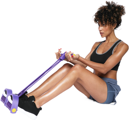 Multifunktionellt träningsband med fotloop för effektiv helkroppsträning