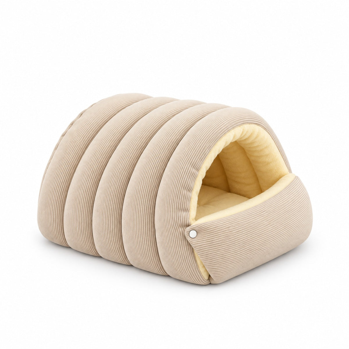 Beige hundbädd med tak