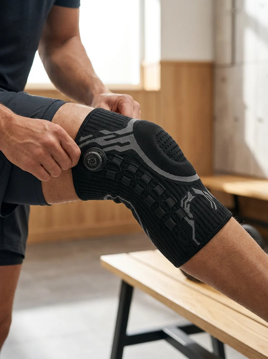 KneeFlex Pro™ – justerbart knästöd med precisionsratt