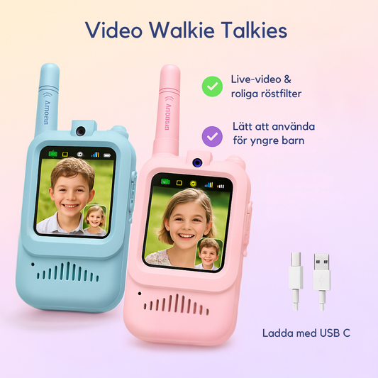 Video Walkie Talkies – med kamera & röstfilter (2-pack)